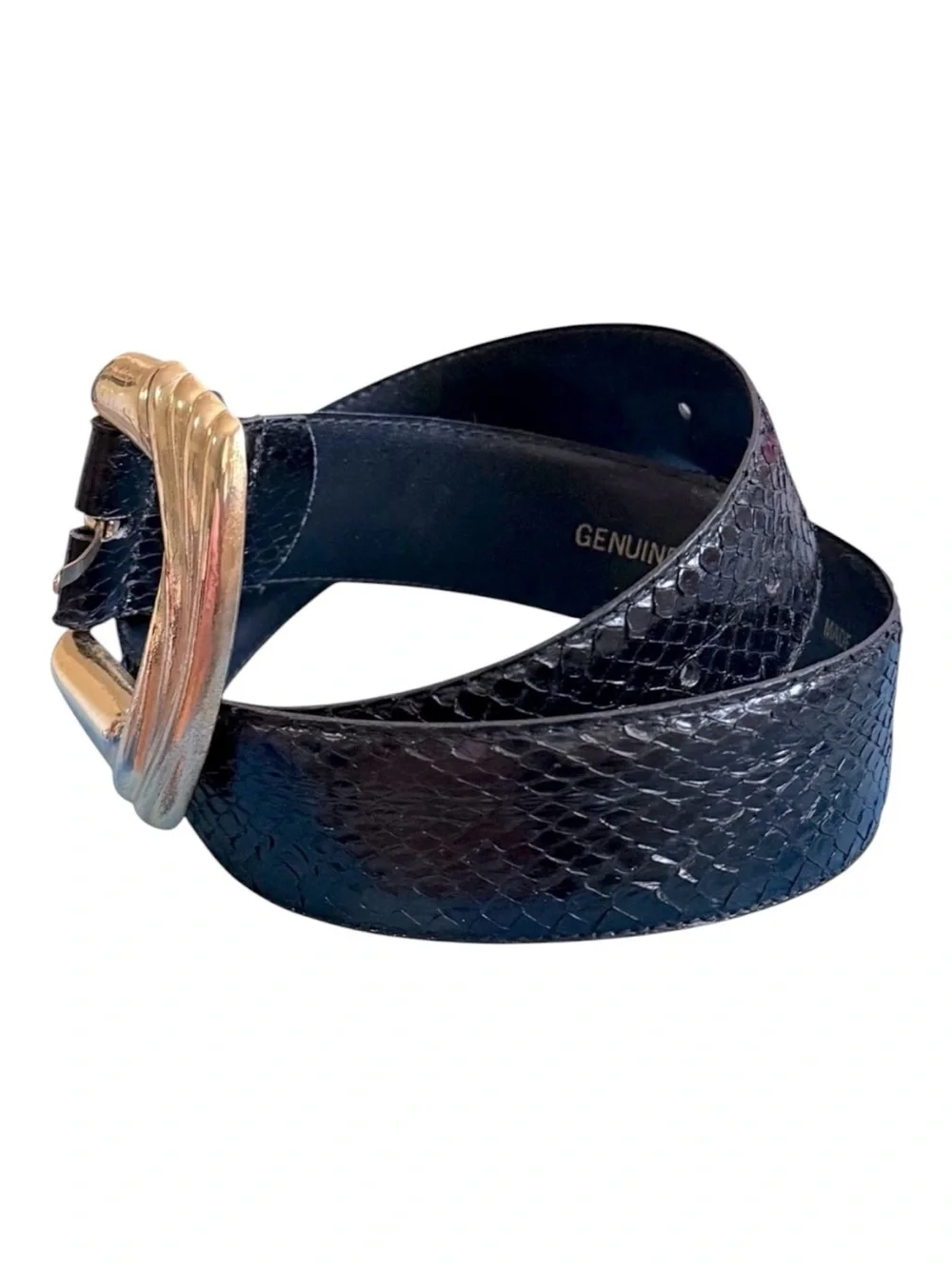Black Genuine Snakeskin Belt Size Small